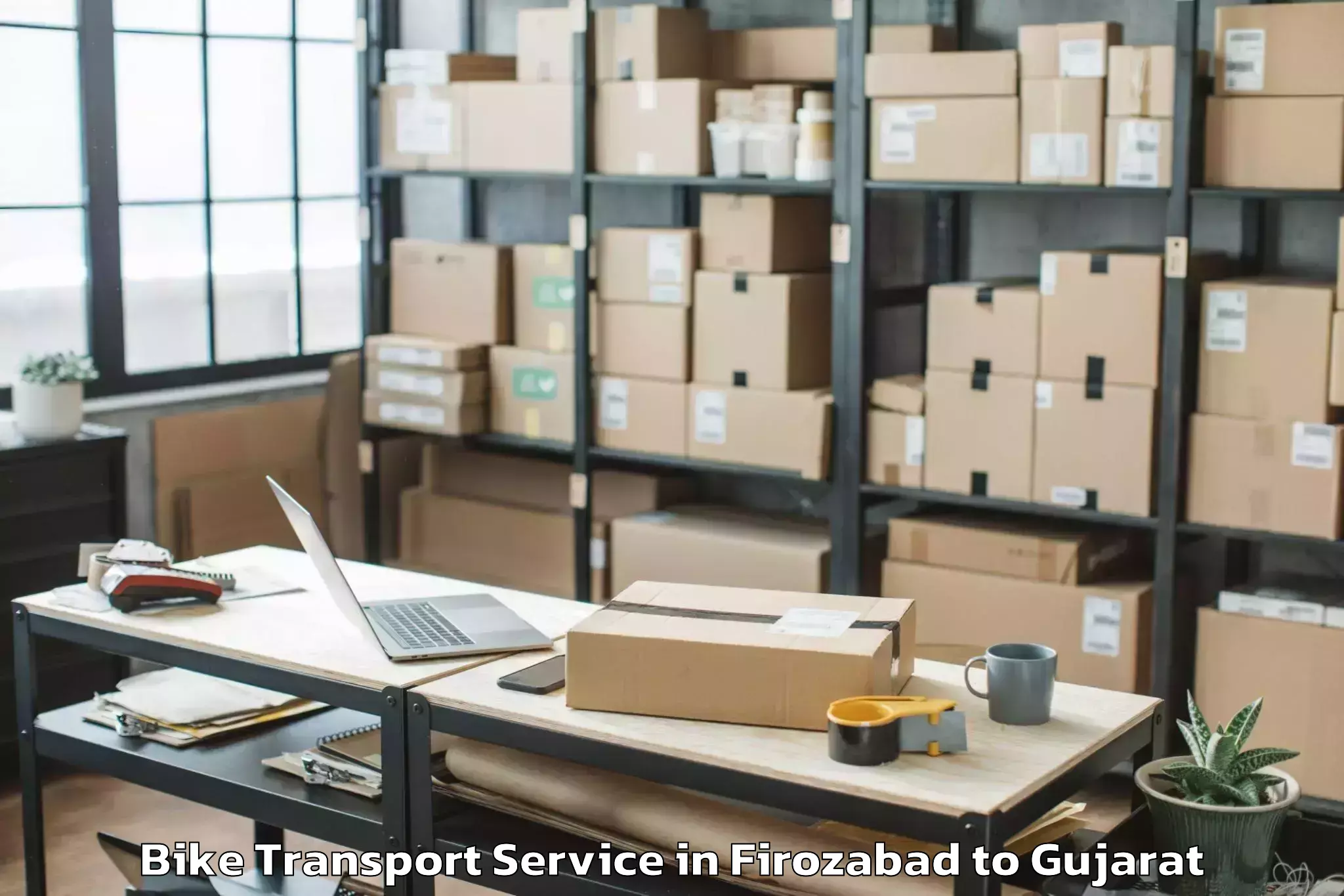 Quality Firozabad to Bhiloda Bike Transport